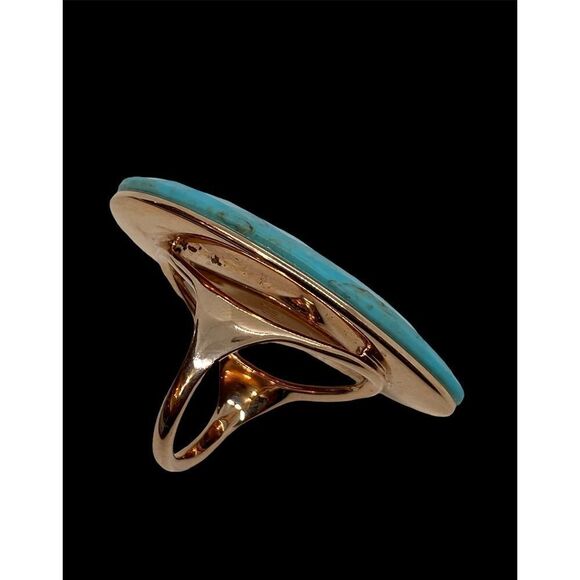 Monica Vinader Ring Nura Turquoise Cocktail 18K Rose Gold size 4.50 - Picture 4 of 5